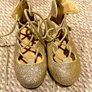 Carters gold ballet flats toddler 6 nwot